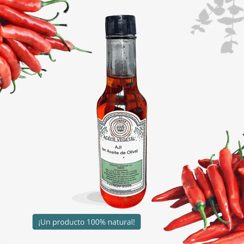 Aceite con Ají fruto botella 150ml